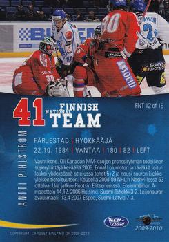 2009-10 Cardset Finland - Finnish National Team 2 #FNT12 Antti Pihlström Back