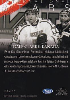 2009-10 Cardset Finland - International Stars 2 #IS6 Dale Clarke Back