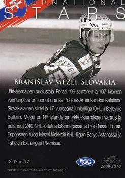 2009-10 Cardset Finland - International Stars 2 #IS12 Branislav Mezei Back