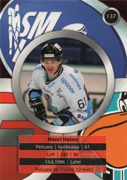 2008-09 Cardset Finland #137 Henri Heino Back