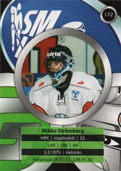 2008-09 Cardset Finland #172 Mikko Strömberg Back