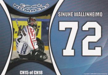 2008-09 Cardset Finland - Cool Numbers Blue #CN15 Sinuhe Wallinheimo Back