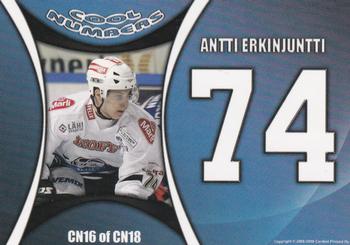 2008-09 Cardset Finland - Cool Numbers Blue #CN16 Antti Erkinjuntti Back