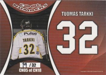 2008-09 Cardset Finland - Cool Numbers Red #CN05 Tuomas Tarkki Back