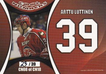 2008-09 Cardset Finland - Cool Numbers Red #CN08 Arttu Luttinen Back