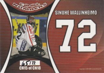 2008-09 Cardset Finland - Cool Numbers Red #CN15 Sinuhe Wallinheimo Back