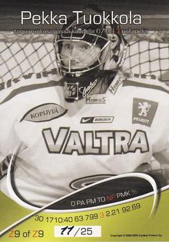 2008-09 Cardset Finland - Zero Gold #Z9 Pekka Tuokkola Back