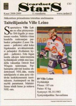 2008-09 Cardset Finland - Cardset Stars #CS3 Ville Leino Back