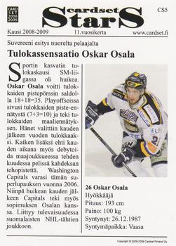2008-09 Cardset Finland - Cardset Stars #CS5 Oskar Osala Back