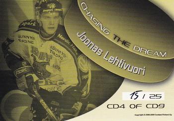 2008-09 Cardset Finland - Chasing the Dream Gold #CD4 Joonas Lehtivuori Back