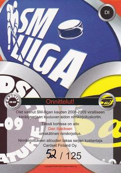2008-09 Cardset Finland - Signature Sensations #DI Dan Iliakis Back