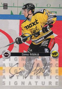 2008-09 Cardset Finland - Signature Sensations #SM Simo Mälkiä Front
