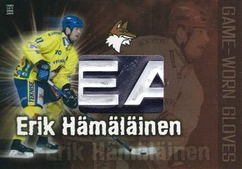 2008-09 Cardset Finland - Game-Worn Gloves Red #EH2 Erik Hämäläinen Front