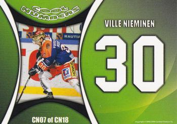 2008-09 Cardset Finland - Cool Numbers Green #CN07 Ville Nieminen Back