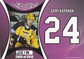 2008-09 Cardset Finland - Cool Numbers Purple #CN04 Sami Kapanen Back