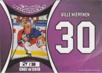 2008-09 Cardset Finland - Cool Numbers Purple #CN07 Ville Nieminen Back