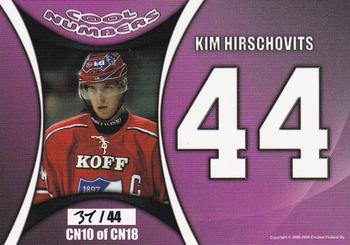 2008-09 Cardset Finland - Cool Numbers Purple #CN10 Kim Hirschovits Back