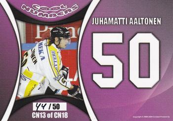 2008-09 Cardset Finland - Cool Numbers Purple #CN13 Juhamatti Aaltonen Back