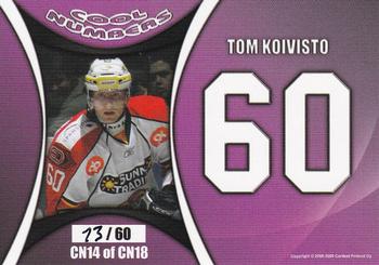 2008-09 Cardset Finland - Cool Numbers Purple #CN14 Tom Koivisto Back