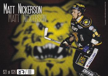 2008-09 Cardset Finland - International Stars Red #IS21 Matt Nickerson Back