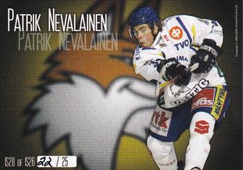 2008-09 Cardset Finland - International Stars Yellow #IS20 Patrik Nevalainen Back