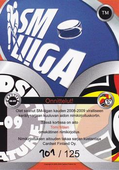 2008-09 Cardset Finland - Signature Sensations 2 #TM Tomi Maki Back