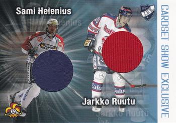 2008-09 Cardset Finland - Show Exclusive Dual Game-Worn Jersey #SE-HR Sami Helenius / Jarkko Ruutu Front