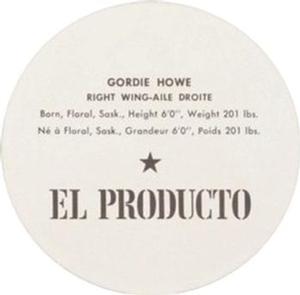 1962-63 El Producto Box Panels - Hockey Star Coasters #NNO Gordie Howe Back