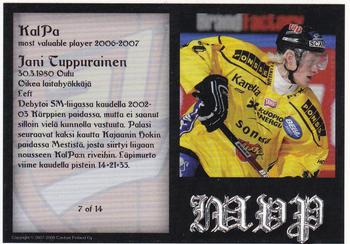 2007-08 Cardset Finland - MVP #7 Jani Tuppurainen Back