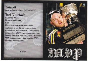 2007-08 Cardset Finland - MVP #8 Jari Viuhkola Back