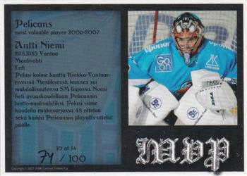 2007-08 Cardset Finland - MVP - Blue #10 Antti Niemi Back