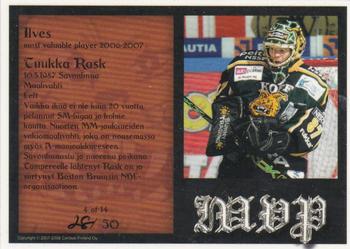 2007-08 Cardset Finland - MVP - Red #4 Tuukka Rask Back