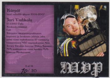2007-08 Cardset Finland - MVP - Purple #8 Jari Viuhkola Back