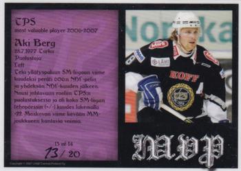2007-08 Cardset Finland - MVP - Purple #13 Aki Berg Back