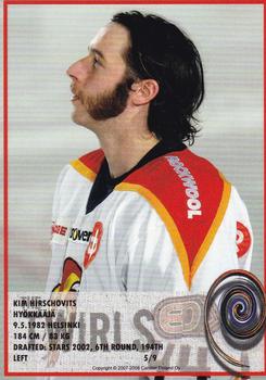 2007-08 Cardset Finland - Twirls #5 Kim Hirschovits Back