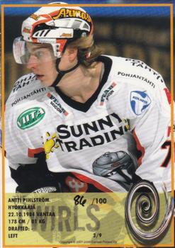 2007-08 Cardset Finland - Twirls - Yellow #3 Antti Pihlström Back