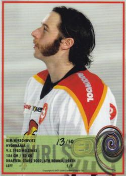 2007-08 Cardset Finland - Twirls - Green #5 Kim Hirschovits Back