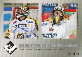 2007-08 Cardset Finland - Generations #01 Niklas Bäckström / Tuomas Tarkki Back