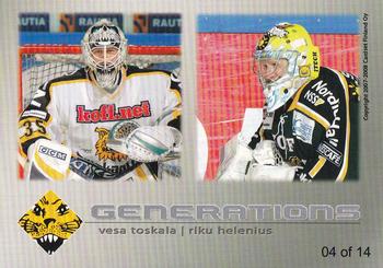 2007-08 Cardset Finland - Generations #04 Vesa Toskala / Riku Helenius Back