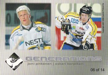 2007-08 Cardset Finland - Generations #06 Joni Pitkänen / Oskari Korpikari Back