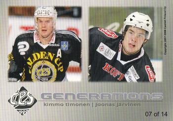 2007-08 Cardset Finland - Generations #07 Kimmo Timonen / Joonas Järvinen Back