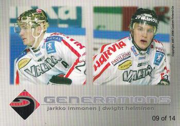 2007-08 Cardset Finland - Generations #09 Jarkko Immonen / Dwight Helminen Back