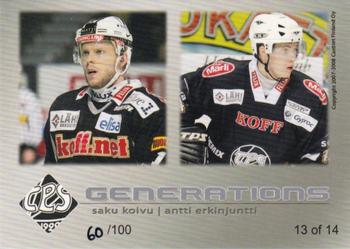 2007-08 Cardset Finland - Generations - Variations 1 #13 Saku Koivu / Antti Erkinjuntti Back