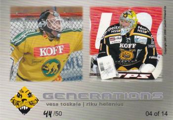 2007-08 Cardset Finland - Generations - Variations 2 #04 Vesa Toskala / Riku Helenius Back