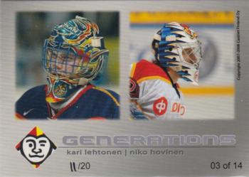 2007-08 Cardset Finland - Generations - Variations 3 #03 Kari Lehtonen / Niko Hovinen Back