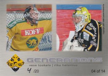 2007-08 Cardset Finland - Generations - Variations 3 #04 Vesa Toskala / Riku Helenius Back