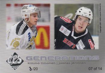 2007-08 Cardset Finland - Generations - Variations 3 #07 Kimmo Timonen / Joonas Järvinen Back
