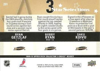 2009-10 Collector's Choice #201 Ryan Getzlaf / Bobby Ryan / Saku Koivu Back
