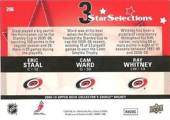 2009-10 Collector's Choice #206 Eric Staal / Cam Ward / Ray Whitney Back