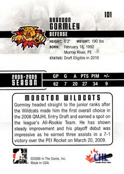 2009-10 In The Game Heroes and Prospects #101 Brandon Gormley Back